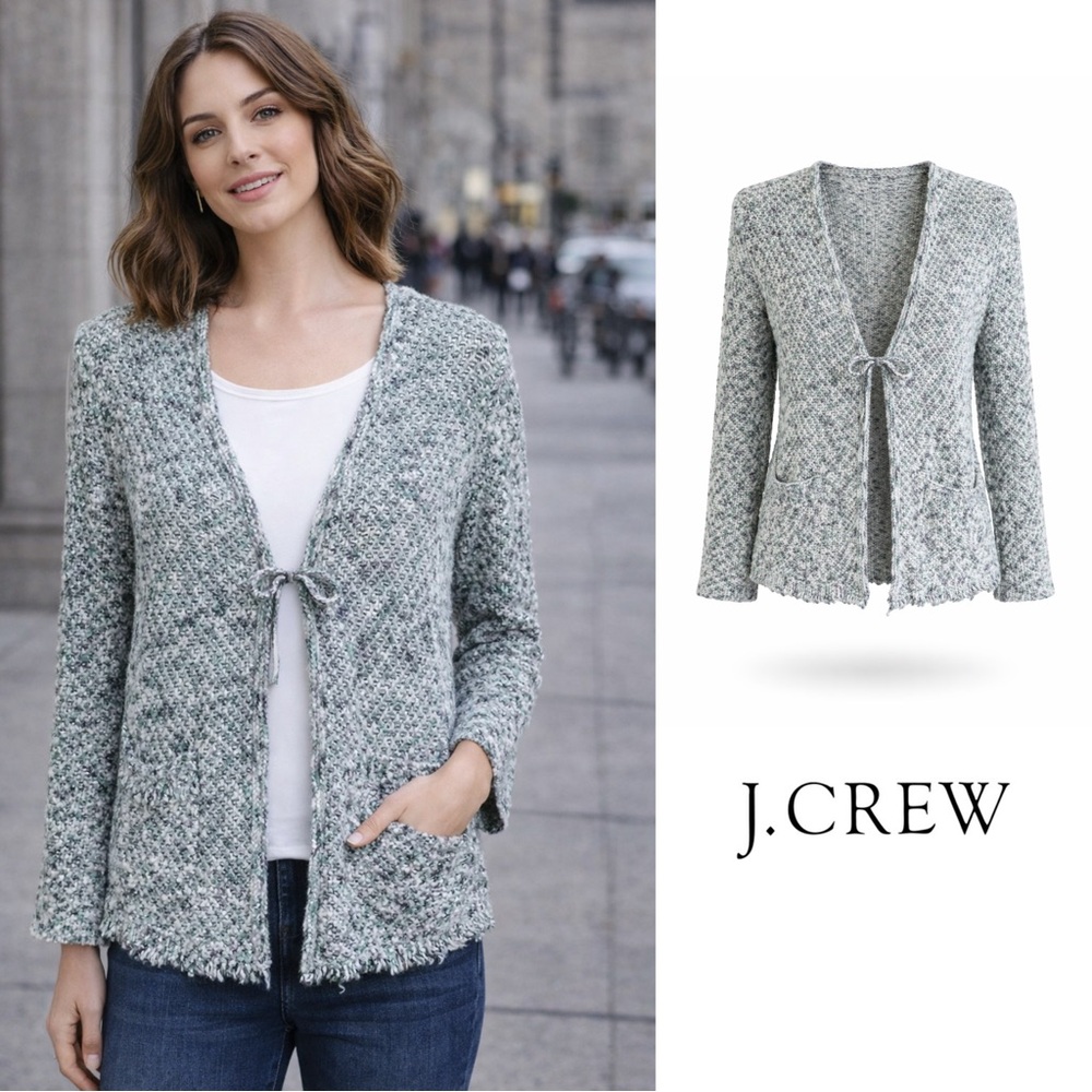 J Crew Multi Color Fringe Cardigan